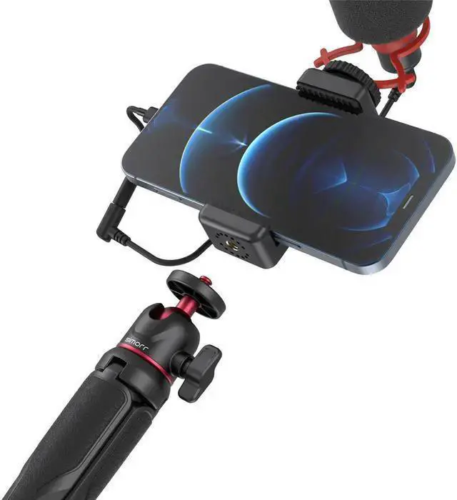 Alt view image 2 of 7 - WISDUM SmallRig simorr Vigor VK-40 Vlog Tripod Kit with Wave S1 Lite Microphone
