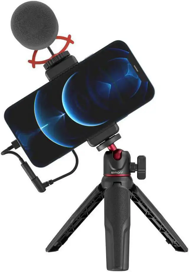 Alt view image 4 of 7 - WISDUM SmallRig simorr Vigor VK-40 Vlog Tripod Kit with Wave S1 Lite Microphone
