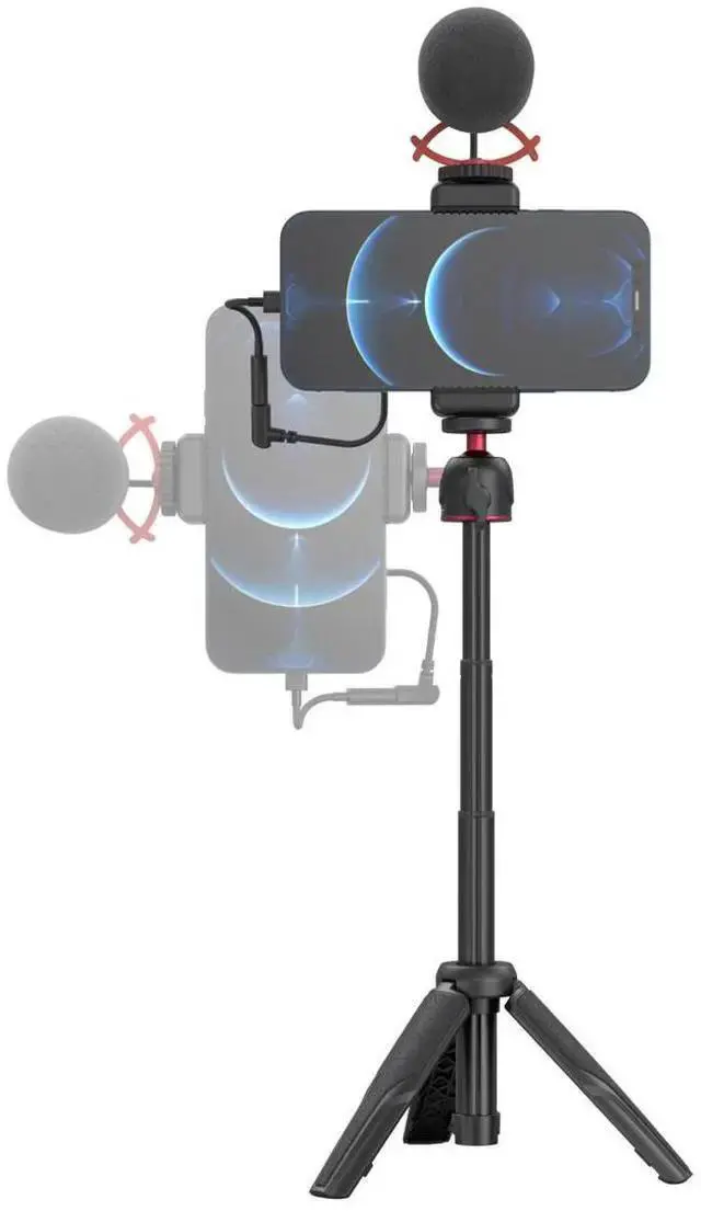 Alt view image 6 of 7 - WISDUM SmallRig simorr Vigor VK-40 Vlog Tripod Kit with Wave S1 Lite Microphone