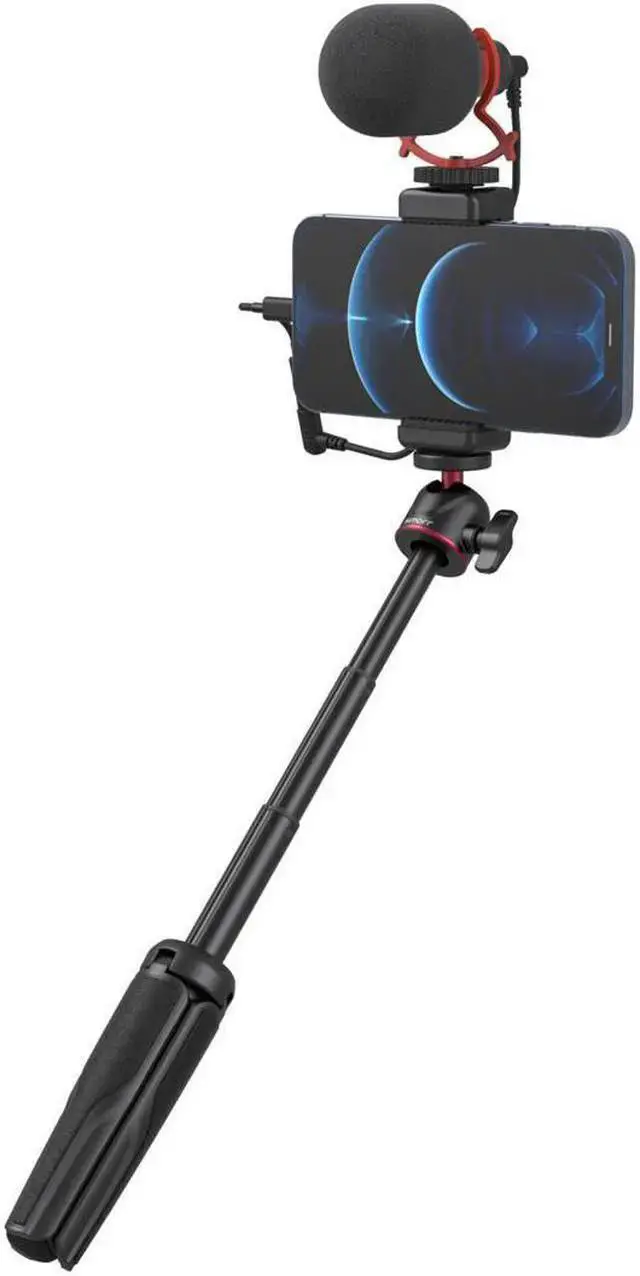 Alt view image 5 of 7 - WISDUM SmallRig simorr Vigor VK-40 Vlog Tripod Kit with Wave S1 Lite Microphone