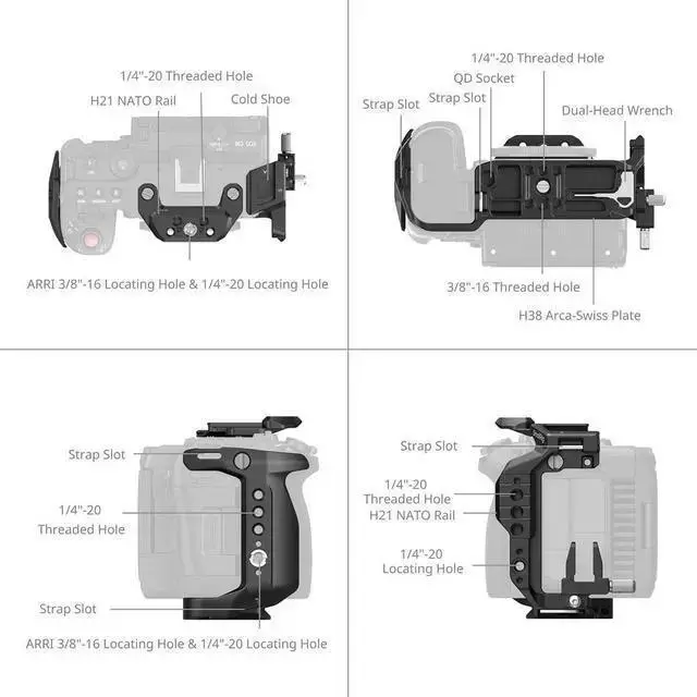 Alt view image 4 of 7 - WISDUM SmallRig Cage Kit for EOS C50 Camera, Black