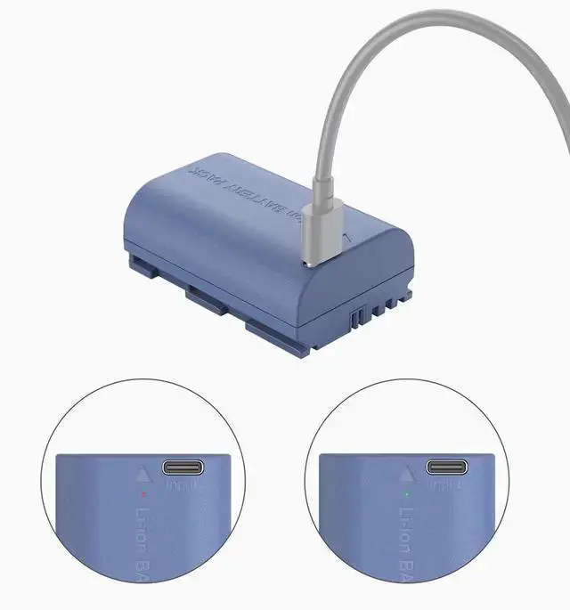 Alt view image 6 of 7 - WISDUM SmallRig LP-E6NH 17.28Wh 7.2V 2400mAh USB-C Rechargeable Lithium-Ion Battery for Camera