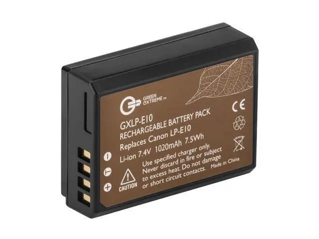 Alt view image 4 of 4 - WISDUM Green Extreme LP-E10 Lithium-Ion Battery Pack (7.4V 950mAh) For EOS Rebel T3, T5, T6, T7, Kiss X50, Kiss X70, EOS 1100D, EOS 1200D, EOS 1300D, EOS 2000D Digital Camera