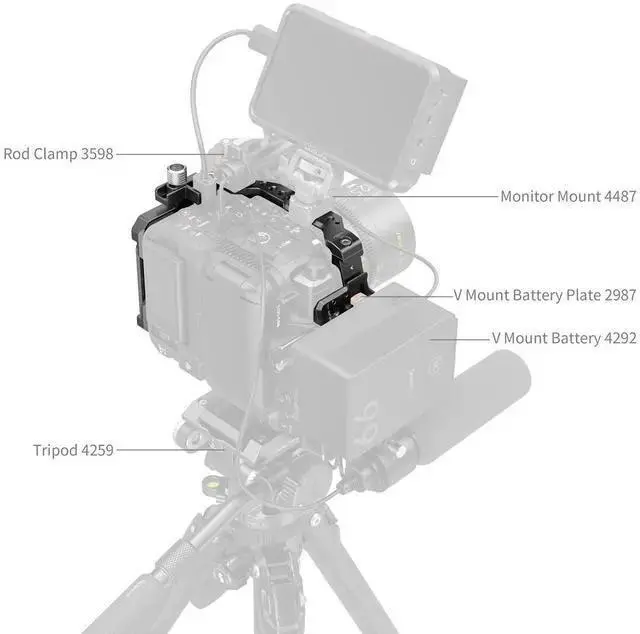 Alt view image 4 of 5 - WISDUM SmallRig Half-Camera Cage for EOS C80 Cinema Camera