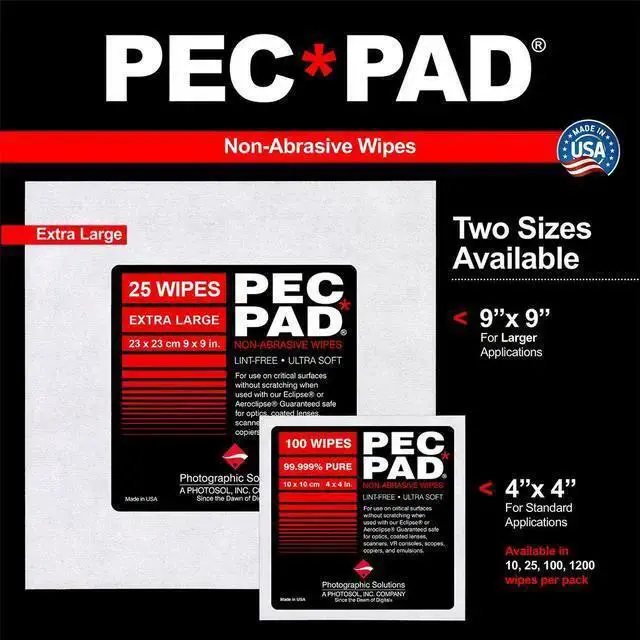 Alt view image 6 of 7 - WISDUM Photographic Solutions Pec*Pad Photowipes for Photographic Emulsions, 100 Sheets 4x4"