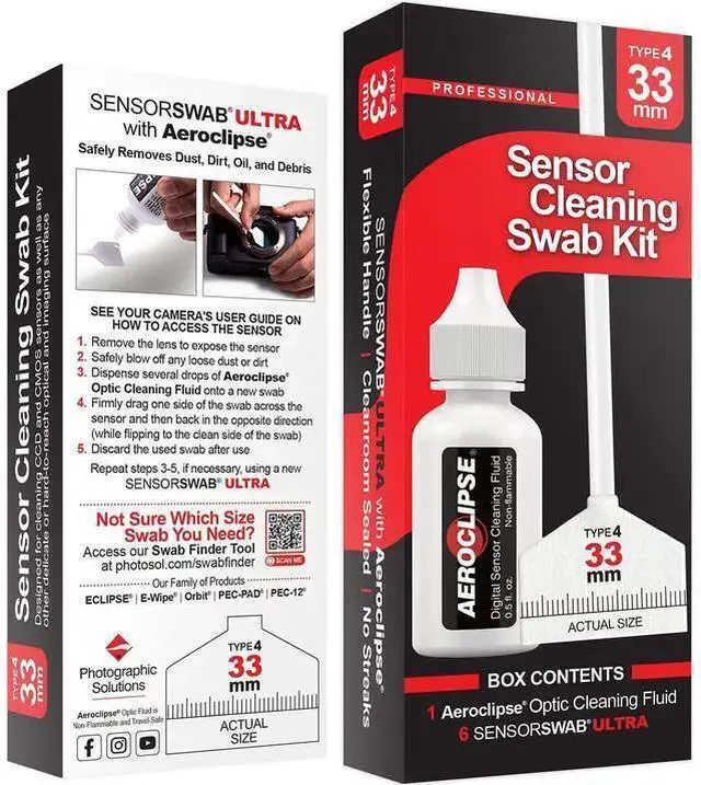 Main image of WISDUM Photographic Solutions 33mm Sensor Cleaning Swab Kit (Aeroclipse Solution)