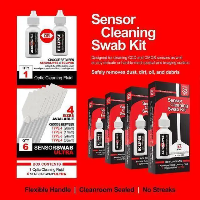 Alt view image 2 of 7 - WISDUM Photographic Solutions 33mm Sensor Cleaning Swab Kit (Aeroclipse Solution)