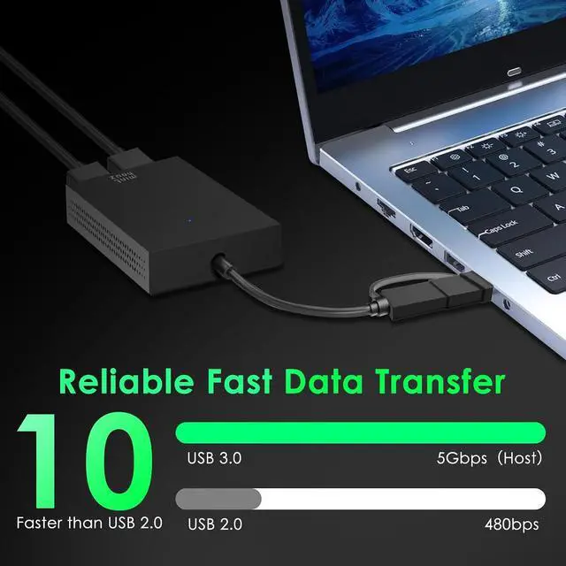 Alt view image 4 of 7 - HDMI Splitter for Dual Monitors, Universal Video Graphics Adapter for Thunderbolt 5/4/3, USB 4, USB-A/C, Mac and Windows, USB-C to 4K@30Hz &1080p@60Hz HDMI Extender for Windows & MacBook