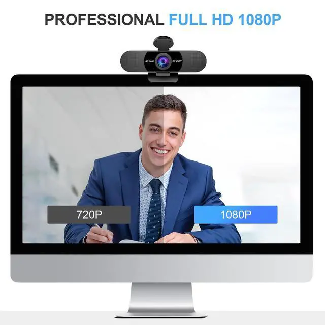 Alt view image 2 of 7 - 1080P Webcam with Microphone, C960 Web Camera, 2 Mics Streaming Webcam, 90°FOV Computer Camera, Plug and Play USB Web Cam for Online Calling/Conferencing, Zoom/Teams/Facetime/YouTube, Laptop/PC