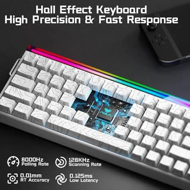 Alt view image 4 of 7 - Aula Hall Effect Keyboard and Mouse Combo, Aula Hero 68 HE Hall Effect Keyboard SC620 Wireless Mouse