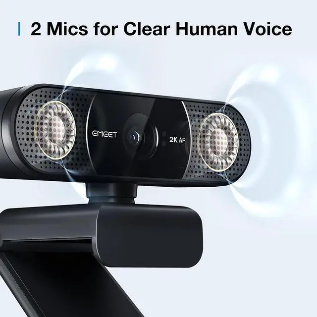 Alt view image 5 of 7 - C960 2K Webcam with Microphone, 2K QHD, 2 Omnidirectional Mics, PDAF Autofocus Streaming Camera with Privacy Cover, Plug&Play USB Webcam for Calls/Conference, Zoom/Skype/YouTube, Laptop/Desktop