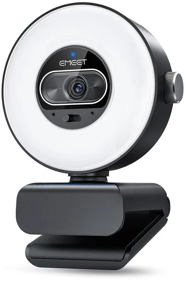 Main image of S600L 4K Webcam for Streaming with Ring Light, 4 Lighting Modes, Rainbow Effect, 1/2" Sensor, AI Imaging, 0.2S PDAF, 2 Mics, Dial Control, 4K Webcam with Light for OBS/Twitch/YouTube/Zoom/PC/Mac