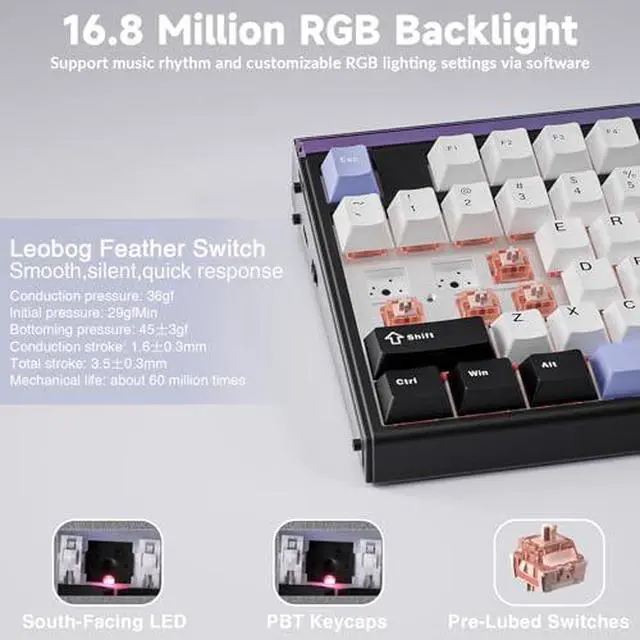 Alt view image 5 of 7 - Aula Wireless Keyboard and Mouse Combo, Aula H108 Wireless Keyboard SC620 Wireless Mouse
