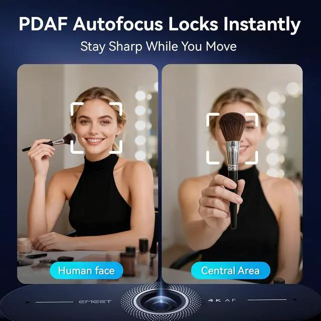 Alt view image 5 of 7 - C60E 4K Webcam with Tripod, Streaming Camera with PDAF Autofocus, Dual Microphones, Auto Light Correction, 73° FOV, Plug & Play USB Webcam for Live Streaming, Gaming & Real-Time Interaction