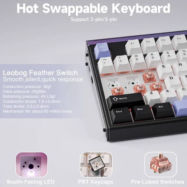 Alt view image 5 of 7 - Aula Wireless Keyboard and Headset Combo, Aula H108 Wireless Keyboard G7 Wireless Headset
