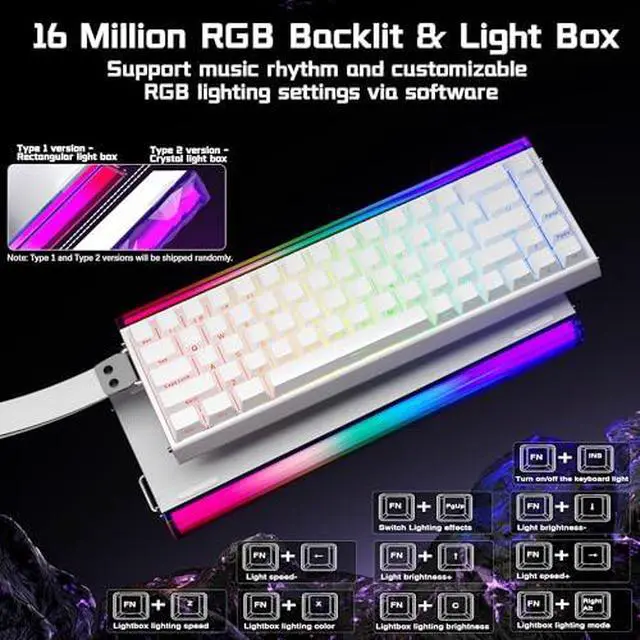 Alt view image 5 of 7 - Aula Hall Effect Keyboard and Mouse Combo, Aula Hero 68 HE Hall Effect Keyboard SC620 Wireless Mouse