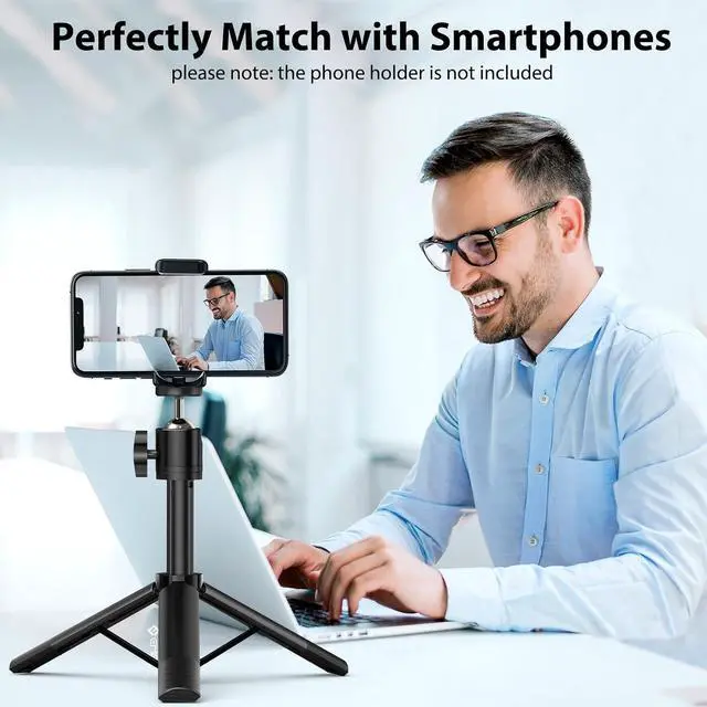 Alt view image 7 of 7 - Webcam Tripod, Professional Webcam Mini Tripod, Adjustable Heights with 360° Swivel Head, Portable&Lightweight, Stable Use, Universal Compatible for Most Webcams/Phones/GoPros/Mirrorless Cameras