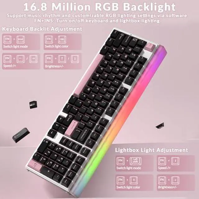 Alt view image 4 of 7 - Aula Hall Effect Keyboard and Mouse Combo, Aula Hero99 Hall Effect Keyboard SC620 Wireless Mouse