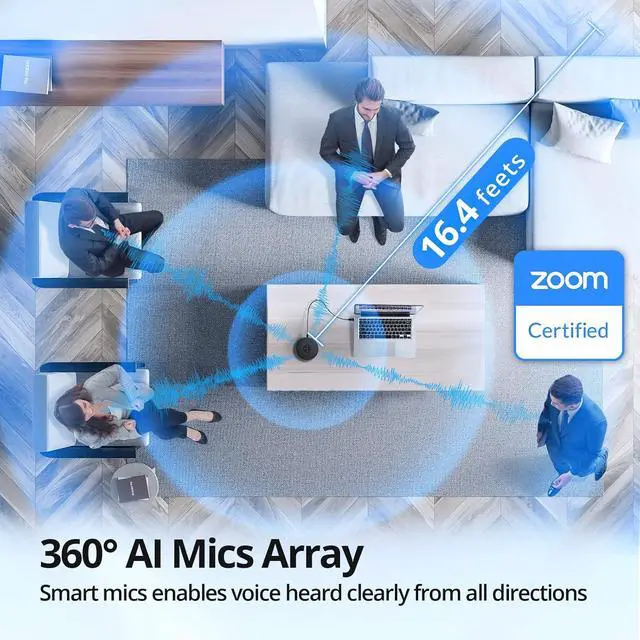 Alt view image 4 of 7 - USB Speakerphone M1A & C960Kit Webcam with Tripod