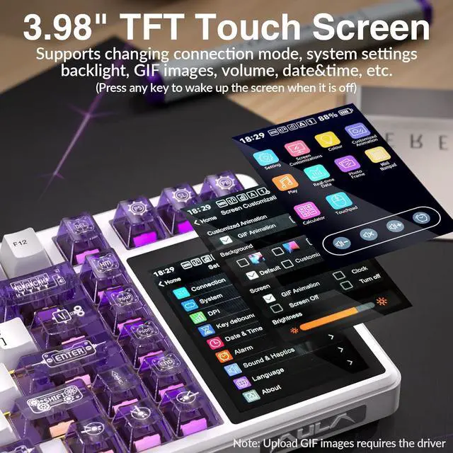 Alt view image 4 of 7 - Aula Wireless Keyboard and Mouse Combo, Aula L99 Wireless Keyboard SC620 Wireless Mouse