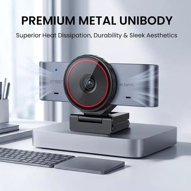 Alt view image 5 of 7 - C960 Ultra 4K Webcam for Mac & PC, 1/1.5" Large Sensor, Metal Body, 0.2s Autofocus, DRC, Whiteboard Mode, Built-in Privacy Cover, 2 Mics, USB Webcam 4K for Meetings, Streaming & Content Creation