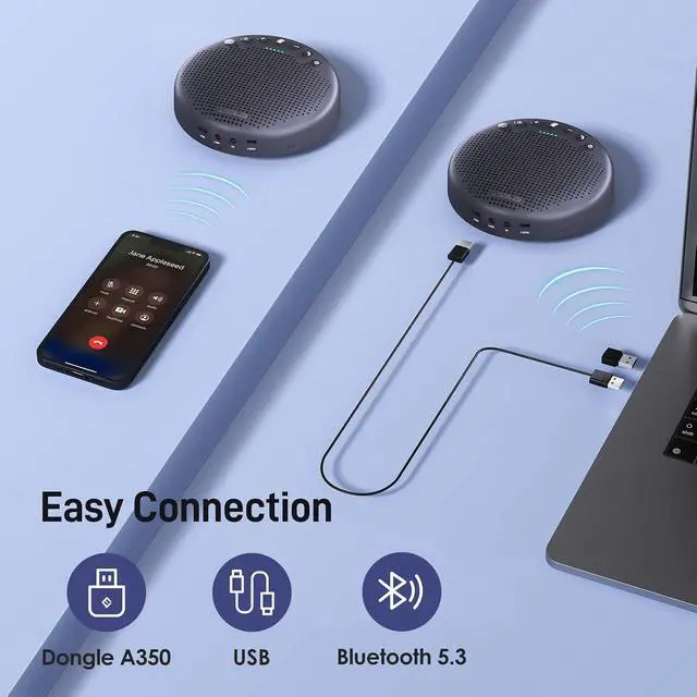 Alt view image 7 of 7 - Luna Plus Bluetooth USB Speakerphone + C950 Webcam
