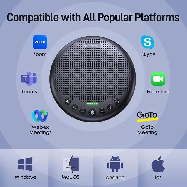 Alt view image 7 of 7 - Luna Plus Kit Bluetooth USB Speakerphone + C960 Webcam