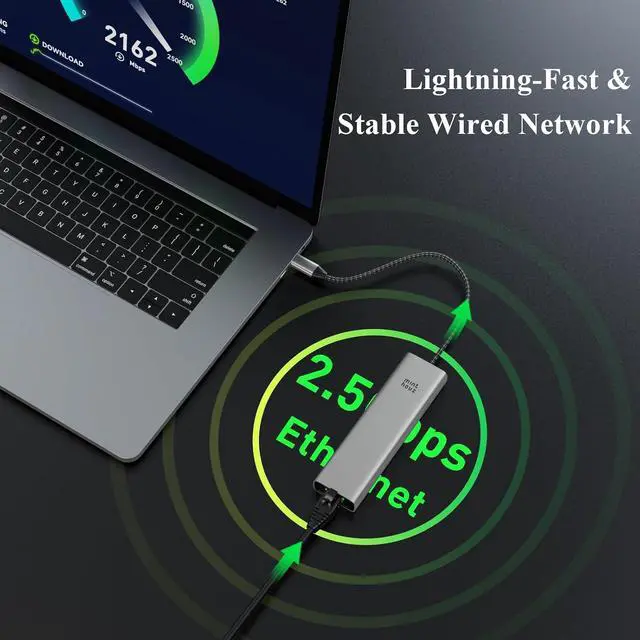 Alt view image 5 of 7 - 6-in-1 USB C Hub, 4K@144Hz HDMI, 100W PD Charging, 10Gbps USB-C/A Ports, 2.5G Ethernet, Compatible with MacBook Neo, M1/M2/M3, Surface, HP, Lenovo Laptops