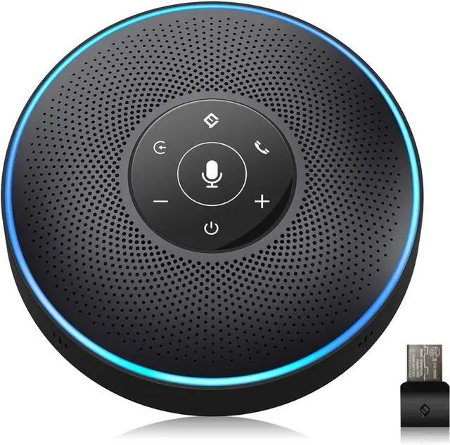 Main image of Bluetooth Speakerphone M2 Black Conference Speaker for 5-8 People Business Conference 360º Voice Pickup 4 AI Microphone Self-Adaptive Conference Call Speaker Skype USB Speakerphone