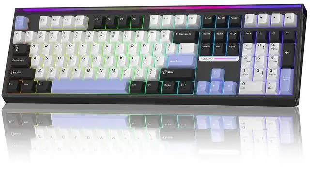 Main image of Aula H108 Wireless Mechanical Keyboard, Hot Swappable Silent Keyboard, Full Size Keyboard with Number Pad, Gasket Structure, RGB Backlit Computer Gaming Keyboard with PBT Keycaps for PC/Office