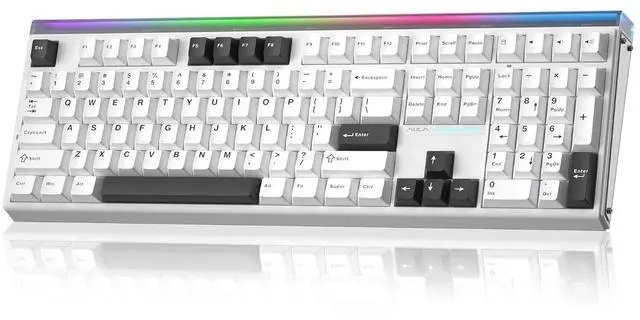 Main image of Aula H108 Wireless Mechanical Keyboard, Hot Swappable Silent Keyboard, Full Size Keyboard with Number Pad, Gasket Structure, RGB Backlit Computer Gaming Keyboard with PBT Keycaps for PC/Office