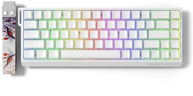 Main image of MAD 68 HE Rapid Trigger Gaming Keyboard,65% Hall Effect Magnetic Switch Keyboard with Adjustable Actuation Hot Swap Wired Mechanical Keyboard Side Printed PBT Keycaps,Custom Software (White)