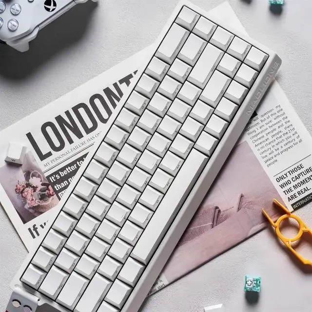 Alt view image 7 of 7 - MAD 68 HE Rapid Trigger Gaming Keyboard,65% Hall Effect Magnetic Switch Keyboard with Adjustable Actuation Hot Swap Wired Mechanical Keyboard Side Printed PBT Keycaps,Custom Software (White)