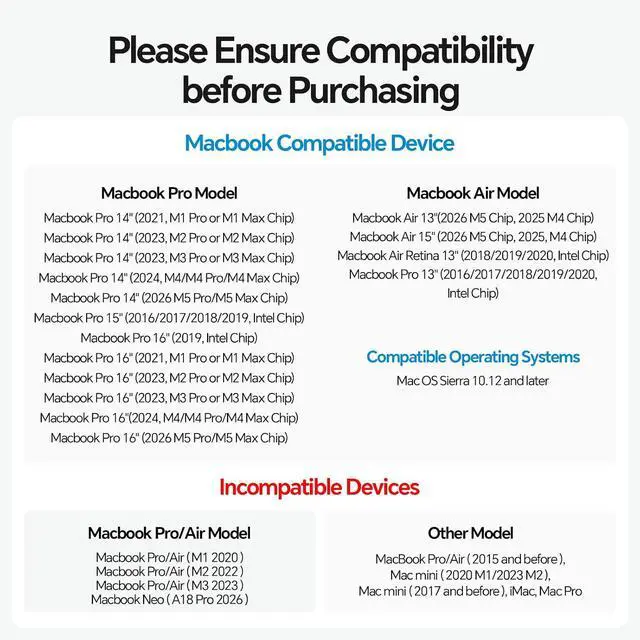 Alt view image 2 of 7 - MacBook Pro Docking Station Dual Monitor 4K@60Hz for MacBook Pro/Air M3 Pro/M4/M5, USB C Docking Station Stand Laptop Dock with 2 HDMI, PD, Ethernet, USB A/C 10Gbps, Audio, SD/TF, USB 2.0