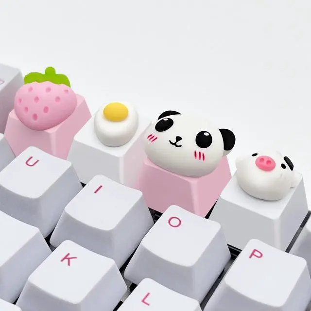 Alt view image 7 of 7 - Custom 3D Model Keycap Set, Cute Animal OEM R4 Profile ESC-Keys for Cherry MX Switches Mechanical Gaming Keyboard