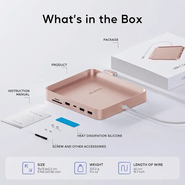 Alt view image 6 of 7 - USB C HUB for iMac 24 inch 2021/2023, USB Hub Adapter iMac Accessories for M1/M3 with USB C 10Gbps 3*USB A SD/TF, Docking Station Support Expand M.2 SSD (Not Included), Color not for i.Mac M4