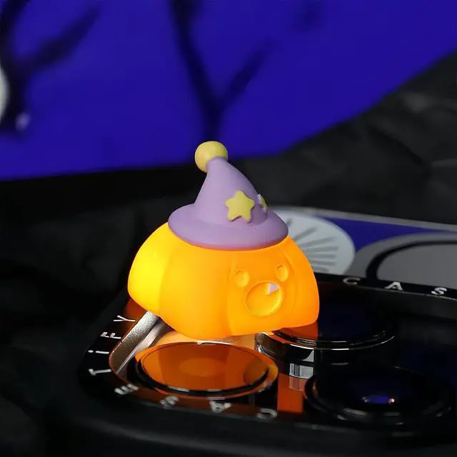 Alt view image 6 of 7 - Halloween Cute ESC Keycaps,Custom Artisan Resin Keycap Cherry MX Switches Mechanical Gaming Keyboard Personalized R4 Keys Replacement (Yellow Pumpkin)