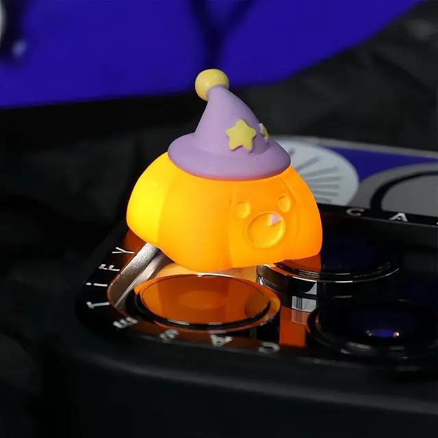 Alt view image 7 of 7 - Halloween Cute ESC Keycaps,Custom Artisan Resin Keycap Cherry MX Switches Mechanical Gaming Keyboard Personalized R4 Keys Replacement (Yellow Pumpkin)