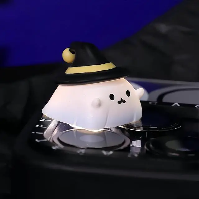 Alt view image 5 of 7 - Halloween Cute ESC Keycaps,Custom Artisan Resin Keycap Cherry MX Switches Mechanical Gaming Keyboard Personalized R4 Keys Replacement (Black-and-White Ghost)