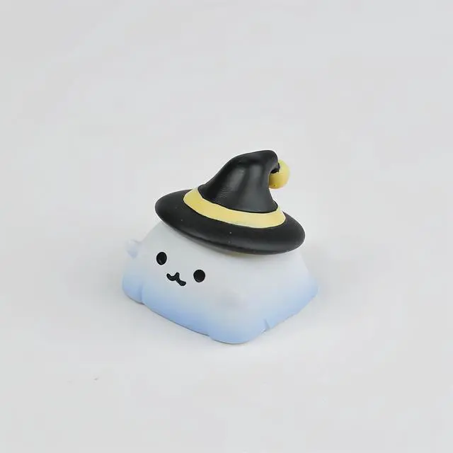 Alt view image 7 of 7 - Halloween Cute ESC Keycaps,Custom Artisan Resin Keycap Cherry MX Switches Mechanical Gaming Keyboard Personalized R4 Keys Replacement (Black-and-White Ghost)