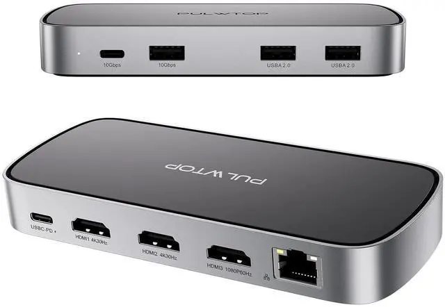 Main image of 3 HDMI Triple USB C Docking Station, Laptop Docking Station Dual 4K Display for MacBook M1/M2/M3/Windows, Universal USB C Dock with Power Adapter, PD, 10Gbps USBC/A Data,2 USB-A 2.0, Ethernet