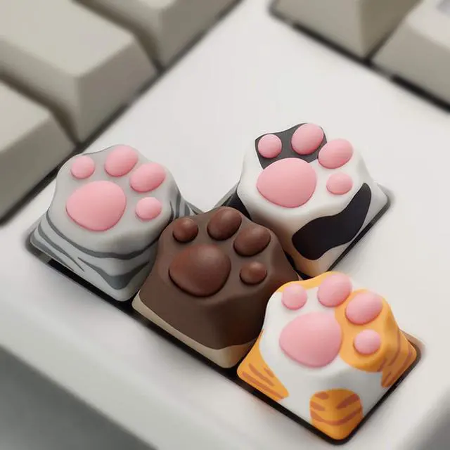 Alt view image 3 of 7 - ZOMOPLUS Cute Keycaps,Novelty Cat-Claws Keycap 3D Model OEM Profile Keyboard Keycaps Squishy-Paws Custom Key Caps for Cherry MX Switches Mechanical Gaming Keyboard Catpaw ESC-Key Keycap(4 Pack)