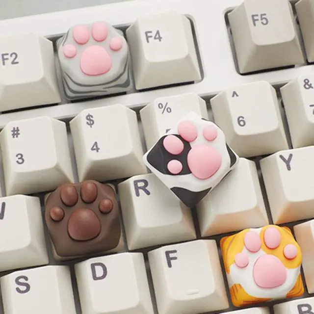 Alt view image 4 of 7 - ZOMOPLUS Cute Keycaps,Novelty Cat-Claws Keycap 3D Model OEM Profile Keyboard Keycaps Squishy-Paws Custom Key Caps for Cherry MX Switches Mechanical Gaming Keyboard Catpaw ESC-Key Keycap(4 Pack)