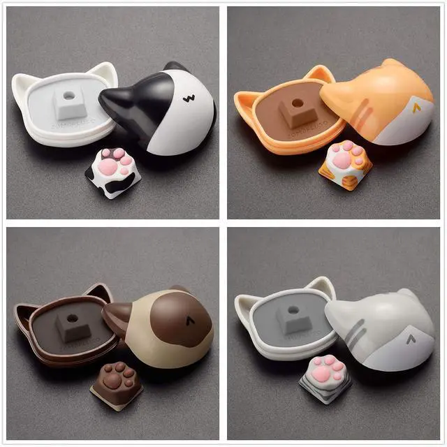 Alt view image 6 of 7 - ZOMOPLUS Cute Keycaps,Novelty Cat-Claws Keycap 3D Model OEM Profile Keyboard Keycaps Squishy-Paws Custom Key Caps for Cherry MX Switches Mechanical Gaming Keyboard Catpaw ESC-Key Keycap(4 Pack)