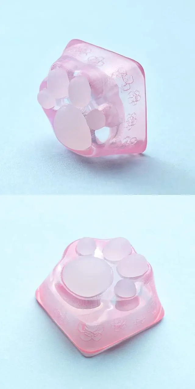 Alt view image 4 of 7 - Cute Cat-Claws Keycap 3D Model OEM Profile Keyboard Key Cap for Cherry MX Switches Mechanical Gaming Keyboard Catpaw ESC-Key Keycap (Translucent-Pink, 1pcs)