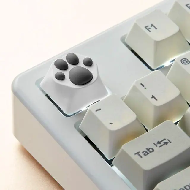 Alt view image 3 of 7 - ZOMOPLUS Cute Cat-Claws Keycap - 3D Model OEM Profile Custom Key Caps for Cherry MX Switches Mechanical Gaming Keyboard - Catpaw ESC-Key (WhiteGray-1pcs)