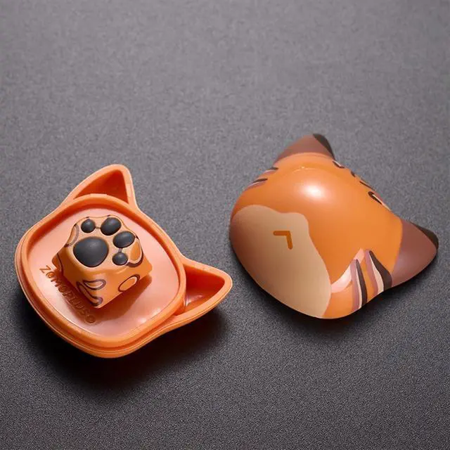Alt view image 5 of 7 - Cute Cat-Claws 3D Model OEM Profile Keyboard Keycaps for Cherry MX Switches Mechanical Gaming Keyboard - Catpaw ESC-Key Keycap (Leopard, 1pcs)