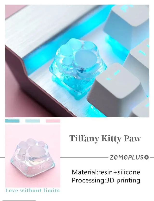 Alt view image 4 of 7 - ZOMOPLUS Cute Keycaps,Novelty Cat-Claws Keycap 3D Model OEM Profile Keyboard Keycaps Custom Shine-Though Key Caps for Cherry MX Switches Mechanical Gaming Keyboard Catpaw ESC-Key Keycap(2 Pack)
