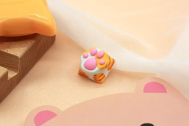 Alt view image 4 of 7 - ZOMOPLUS Cute Keycaps,Novelty Cat-Claws Keycap 3D Model OEM Profile Keyboard Keycaps Squishy-Paws Custom Key Caps for Cherry MX Switches Mechanical Gaming Keyboard(Orange1pcs)