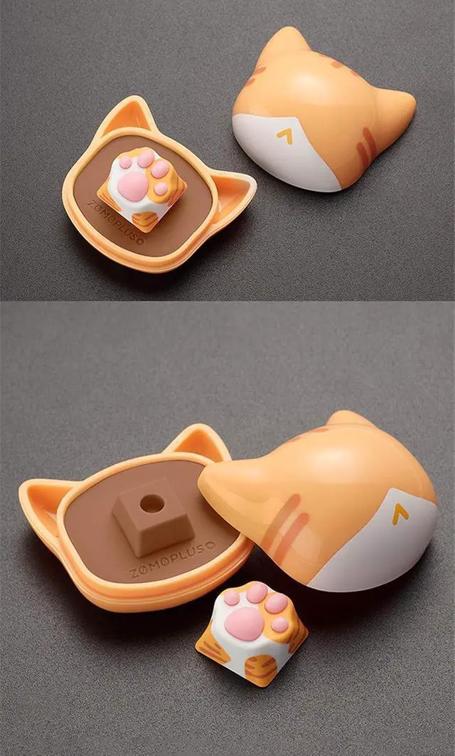 Alt view image 7 of 7 - ZOMOPLUS Cute Keycaps,Novelty Cat-Claws Keycap 3D Model OEM Profile Keyboard Keycaps Squishy-Paws Custom Key Caps for Cherry MX Switches Mechanical Gaming Keyboard(Orange1pcs)